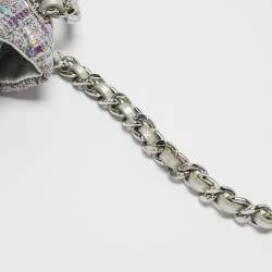 Pre Owned Karl Lagerfeld Lavender Tweed Agyness Shoulder Bag