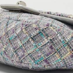 Pre Owned Karl Lagerfeld Lavender Tweed Agyness Shoulder Bag