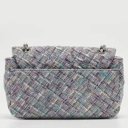 Pre Owned Karl Lagerfeld Lavender Tweed Agyness Shoulder Bag