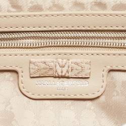 Pre Owned Karl Lagerfeld Lavender Tweed Agyness Shoulder Bag