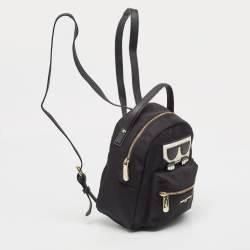 Karl Lagerfeld Black Nylon and Leather Amour Backpack