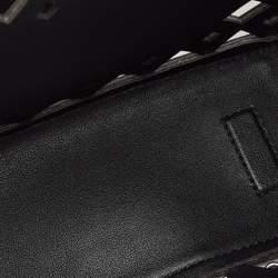 Pre Owned Karl Lagerfeld Black Laser Cut Leather K/Seven Shoulder Bag