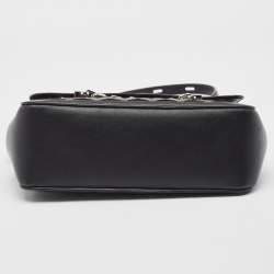 Pre Owned Karl Lagerfeld Black Laser Cut Leather K/Seven Shoulder Bag