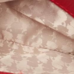 Pre Owned Karl Lagerfeld Red Leather Camera Waist Belt Bag