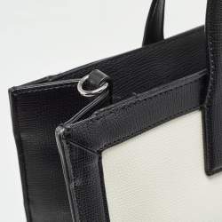 Karl Lagerfeld Black/White Faux Leather Nouveau Tote