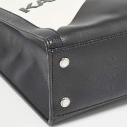 Karl Lagerfeld Black/White Faux Leather Nouveau Tote