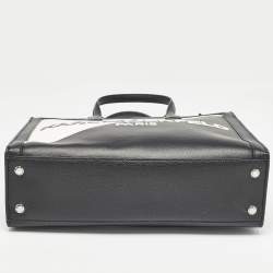 Karl Lagerfeld Black/White Faux Leather Nouveau Tote