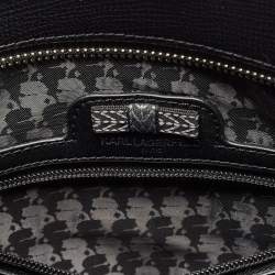 Karl Lagerfeld Black/White Faux Leather Nouveau Tote