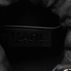 Pre Owned Karl Lagerfeld Black K/Charms Leather Bucket Bag