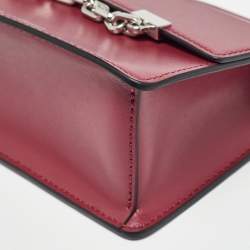 Pre Owned Karl Lagerfeld Burgundy Leather K/Karl Seven Top Handle Bag