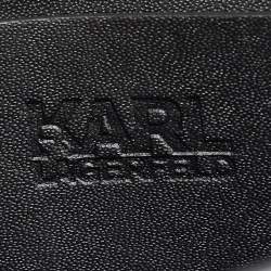 Pre Owned Karl Lagerfeld Burgundy Leather K/Karl Seven Top Handle Bag