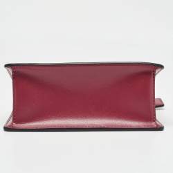 Pre Owned Karl Lagerfeld Burgundy Leather K/Karl Seven Top Handle Bag