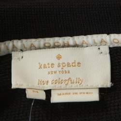 Pre Owned Kate Spade Black Jersey Bakery Dot Logo Sweatshirt M