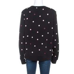 Pre Owned Kate Spade Black Jersey Bakery Dot Logo Sweatshirt M
