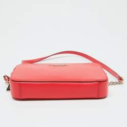 Pre Owned Kate Spade Red Leather Small Zip Stacy Crossbody Bag