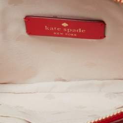Pre Owned Kate Spade Red Leather Small Zip Stacy Crossbody Bag