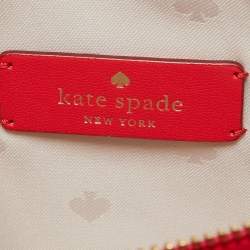 Pre Owned Kate Spade Red Leather Small Zip Stacy Crossbody Bag