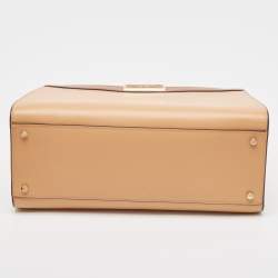 Kate Spade Brown/Beige Leather Reegan Colorblock Tote