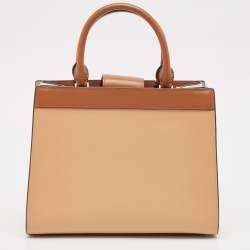 Kate Spade Brown/Beige Leather Reegan Colorblock Tote
