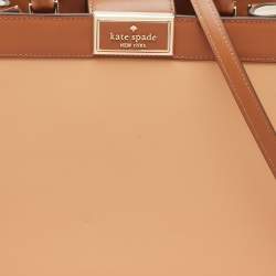 Kate Spade Brown/Beige Leather Reegan Colorblock Tote