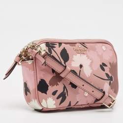Pre Owned Kate Spade Old Rose Leather Briar Lane Gala Floral Kendall Crossbody Bag