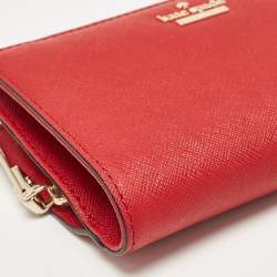 Pre Owned Kate Spade Red Leather French Wallet
