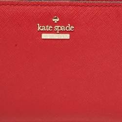 Pre Owned Kate Spade Red Leather French Wallet