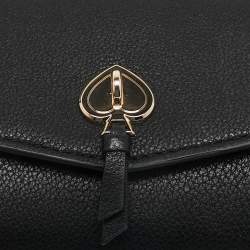 Pre Owned Kate Spade Black Leather Marti Flap Continental Wallet