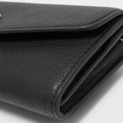 Pre Owned Kate Spade Black Leather Marti Flap Continental Wallet