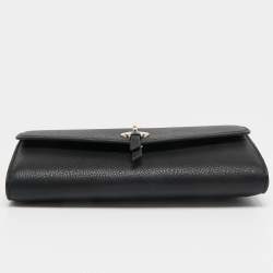 Pre Owned Kate Spade Black Leather Marti Flap Continental Wallet