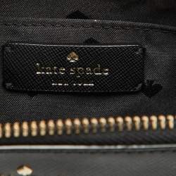 Pre Owned Kate Spade Black Glitter and Leather Ramey Greta Court Crossbody Bag