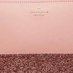 Kate Spade Pink Glitter and Leather Ramey Greta Court Crossbody Bag