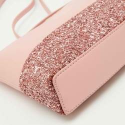 Kate Spade Pink Glitter and Leather Ramey Greta Court Crossbody Bag