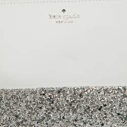 Kate Spade Grey Glitter and Leather Ramey Greta Court Crossbody Bag