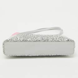 Kate Spade Grey Glitter and Leather Ramey Greta Court Crossbody Bag