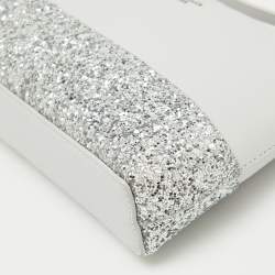 Kate Spade Grey Glitter and Leather Ramey Greta Court Crossbody Bag