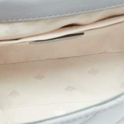 Pre Owned Kate Spade Light Blue Quilted Leather Natalia Square Top Handle Bag