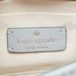 Pre Owned Kate Spade Light Blue Quilted Leather Natalia Square Top Handle Bag