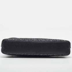 Pre Owned Kate Spade Black Glitter and Leather Ramey Greta Court Crossbody Bag