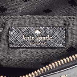 Pre Owned Kate Spade Black Glitter and Leather Ramey Greta Court Crossbody Bag