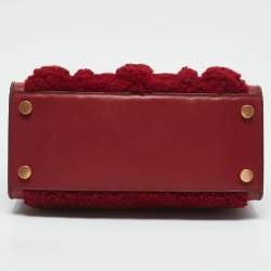 Pre Owned Kate Spade Red Leather and Shearling Manhattan Cable Tote