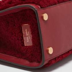 Pre Owned Kate Spade Red Leather and Shearling Manhattan Cable Tote