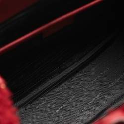 Pre Owned Kate Spade Red Leather and Shearling Manhattan Cable Tote