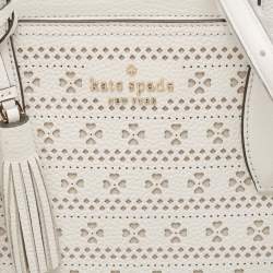 Kate Spade White Perforated Leather Rowe Tote