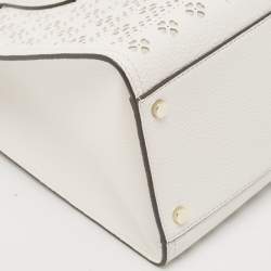 Kate Spade White Perforated Leather Rowe Tote