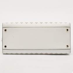 Kate Spade White Perforated Leather Rowe Tote