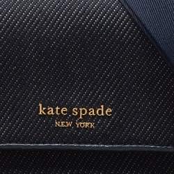Kate Spade Navy Blue Denim and Saffiano Leather Double Up Crossbody Bag