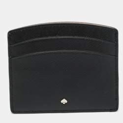 Pre Owned Kate Spade Black Saffiano Leather Card Holder