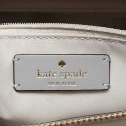 Pre Owned حقيبة كتف كيت سبيد رمادي/أبيض جلد بثلاثة أقسام لينا