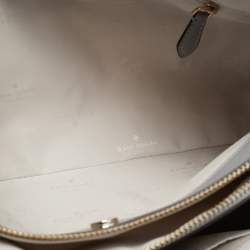 Pre Owned حقيبة كتف كيت سبيد رمادي/أبيض جلد بثلاثة أقسام لينا